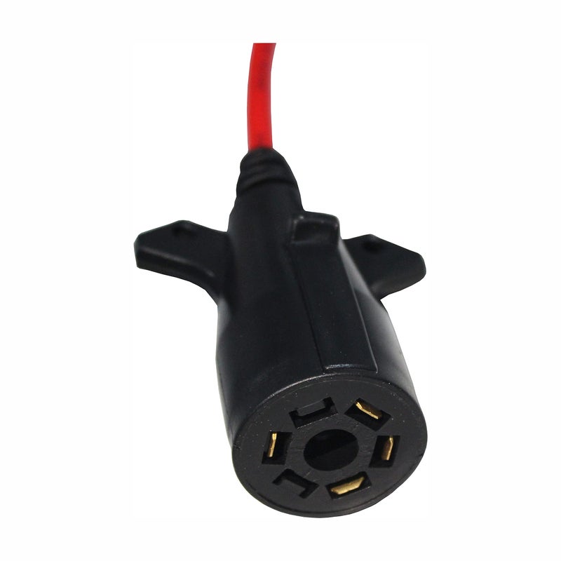 MaxxHaul 70086 7-Way Round to 4-Way Flat Trailer Plug Adaptor with 18 Inch Flexible Cable Which Extends To 36 Inches , Red - Image 4